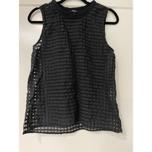 Madewell Black Sheer Check Tank